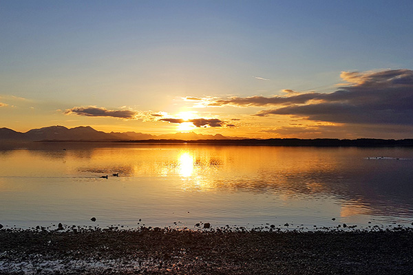 Chiemgau - Sonnenuntergang am Chiemsee, Seebruck