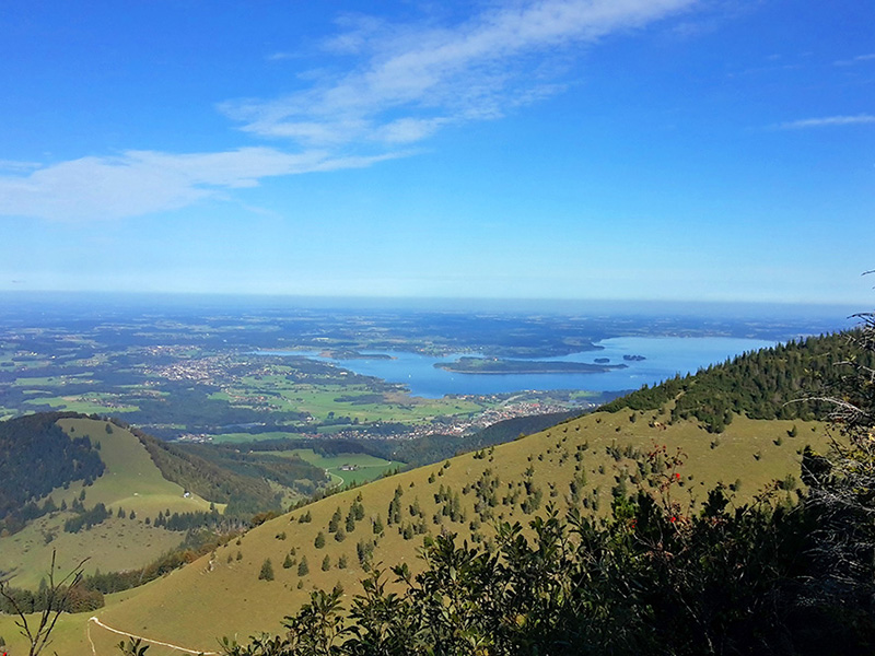 Chiemgau, Oberbayern, Panoramablick Chiemsee